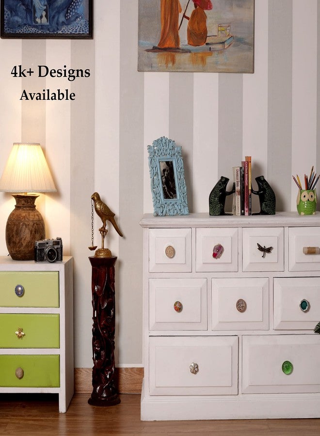 Indian-Shelf Handcrafted Ceramic Door Knob Multicolor Kid Door Pull Handle Round Flat Animal Cupboard Handles -25 Pieces(1.5 Inches) - Image 5